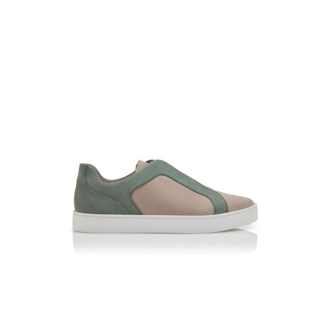 AGILIO Grå och gröna låga sneakers i kalvskinn AGILIO Grå och gröna låga sneakers i kalvskinn