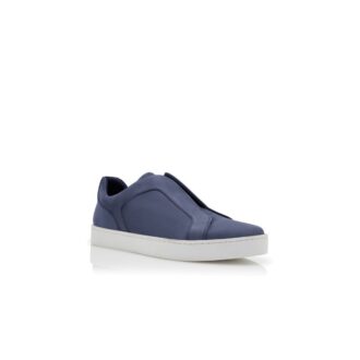 AGILIO Marinblå sneakers i kalvskinn