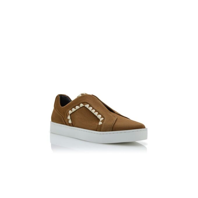 AGILIO Sneakers i brunt mocka med blankstygn AGILIO Sneakers i brunt mocka med blankstygn
