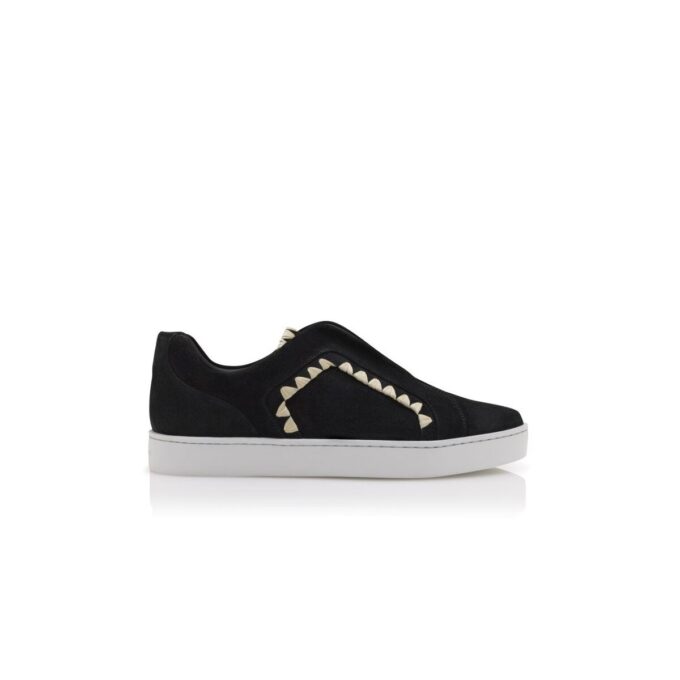 AGILIO Svarta sneakers i mocka med blankstygn AGILIO Svarta sneakers i mocka med blankstygn
