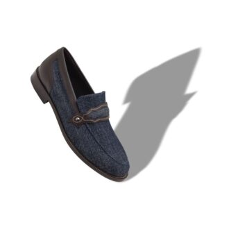 ALAMO Penny Loafers i blå denim