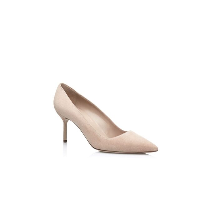 BB 70 Nudefärgade pumps i mocka med spetsig tå BB 70 Nudefärgade pumps i mocka med spetsig tå