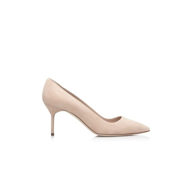 BB 70 Nudefärgade pumps i mocka med spetsig tå BB 70 Nudefärgade pumps i mocka med spetsig tå