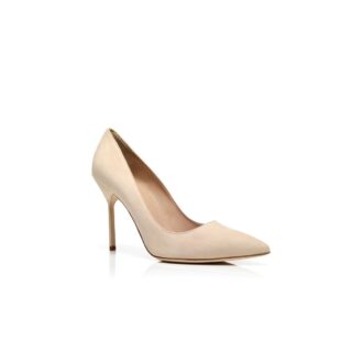 BB Beige pumps i mocka med spetsig tå