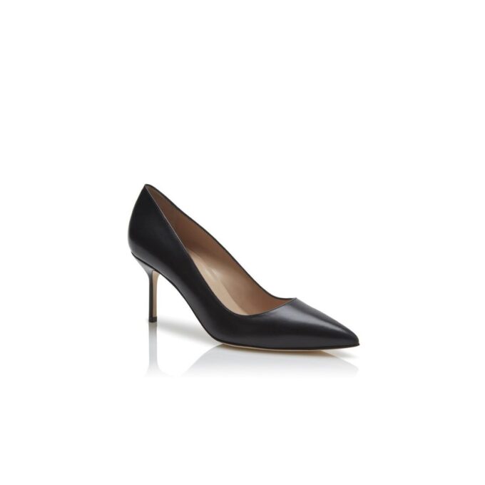 BB CALF 70 Svarta pumps i kalvskinn med spetsig tå BB CALF 70 Svarta pumps i kalvskinn med spetsig tå