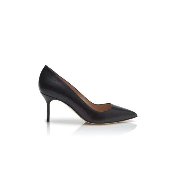 BB CALF 70 Svarta pumps i kalvskinn med spetsig tå BB CALF 70 Svarta pumps i kalvskinn med spetsig tå