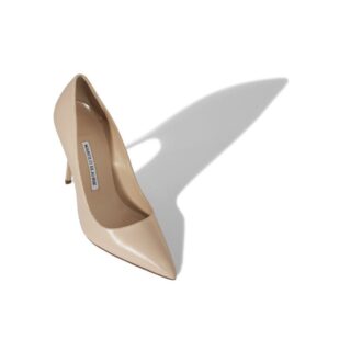 BB CALF Pumps i taupefärgat kalvskinn med spetsig tå