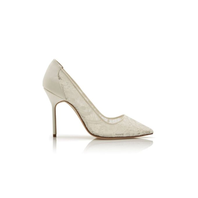 BBLA BRIDE Vita spetsiga Pumps i spets BBLA BRIDE Vita spetsiga Pumps i spets