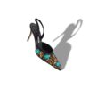 BORELA Svarta pumps i crepe de chine med broderi BORELA Svarta pumps i crepe de chine med broderi