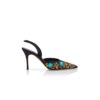 BORELA Svarta pumps i crepe de chine med broderi BORELA Svarta pumps i crepe de chine med broderi