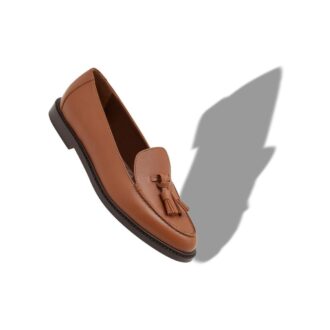 BUCKY Loafers i brunt kalvskinn