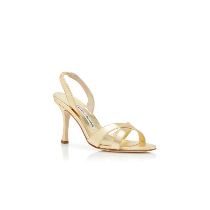 CALLASLI Slingback-sandaler i guldfärgat nappaläder CALLASLI Slingback-sandaler i guldfärgat nappaläder
