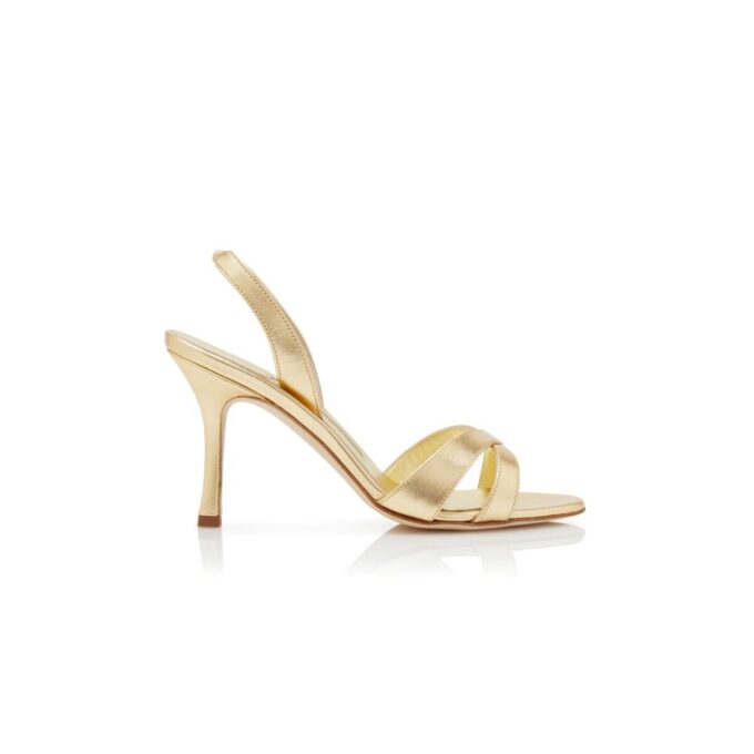CALLASLI Slingback-sandaler i guldfärgat nappaläder CALLASLI Slingback-sandaler i guldfärgat nappaläder
