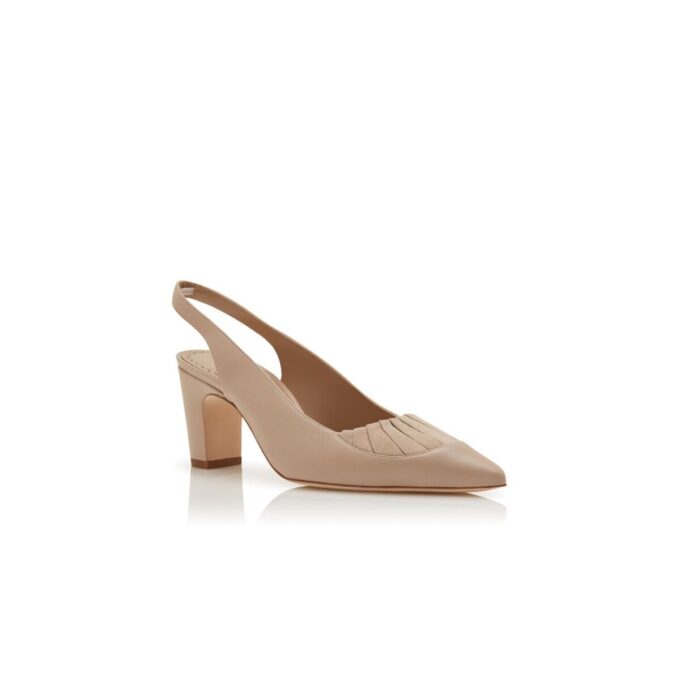 CALZASLI Ljusbeige Pumps i nappaläder med slingback