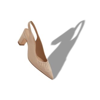 CALZASLI Ljusbeige Pumps i nappaläder med slingback