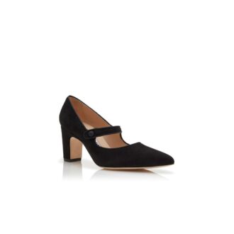 CAMPARIBA Svarta mary jane-pumps i mocka
