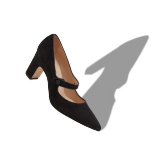 CAMPARIBA Svarta mary jane-pumps i mocka