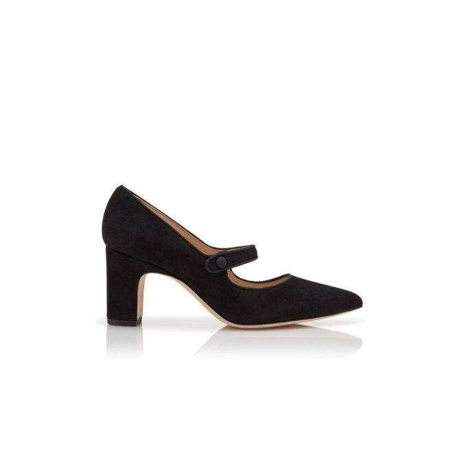 CAMPARIBA Svarta mary jane-pumps i mocka CAMPARIBA Svarta mary jane-pumps i mocka