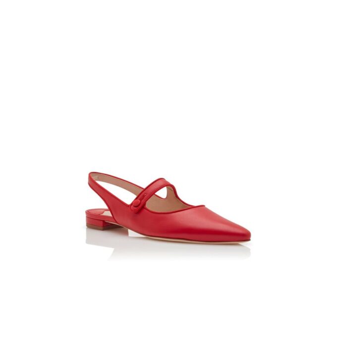 CAMPARIFLATSLI Röda slingback-platta skor i nappaläder CAMPARIFLATSLI Röda slingback-platta skor i nappaläder
