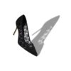 CAPCOUR Svarta pumps med blommiga spetsdetaljer CAPCOUR Svarta pumps med blommiga spetsdetaljer