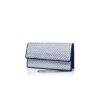 CAPRIPLA Marinblå och vit raffia-clutch CAPRIPLA Marinblå och vit raffia-clutch