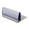 CAPRIPLA Marinblå och vit raffia-clutch CAPRIPLA Marinblå och vit raffia-clutch