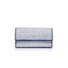CAPRIPLA Marinblå och vit raffia-clutch CAPRIPLA Marinblå och vit raffia-clutch