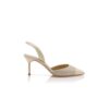 CAPSLI Ljusbeige linnepumps med hälrem