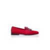 CARLTON Loafers i rött mocka med smyckespänne CARLTON Loafers i rött mocka med smyckespänne