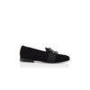 CARLTON Loafers i svart mocka med smyckesknäppe CARLTON Loafers i svart mocka med smyckesknäppe