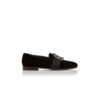 CARLTON Loafers i svart sammet med smyckesknäppe CARLTON Loafers i svart sammet med smyckesknäppe