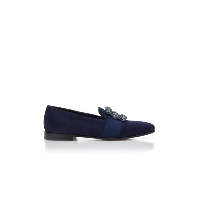 CARLTON Marinblå Loafers med smyckat spänne CARLTON Marinblå Loafers med smyckat spänne