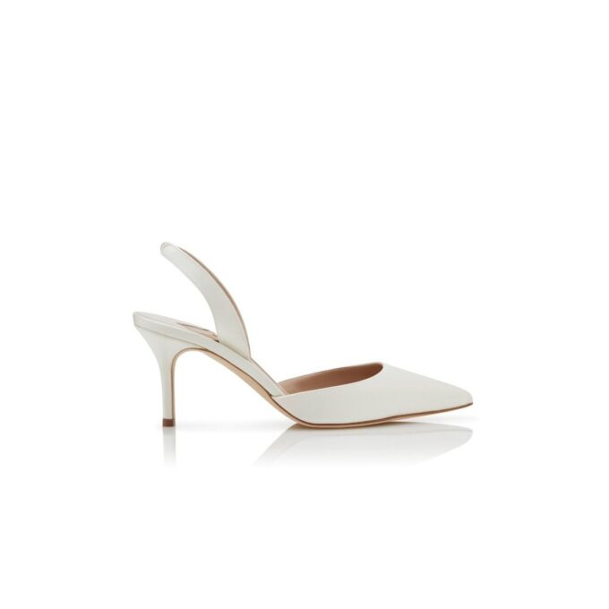 Carolyne 70 Ljuskrämfärgade pumps i satin med slingback Carolyne 70 Ljuskrämfärgade pumps i satin med slingback