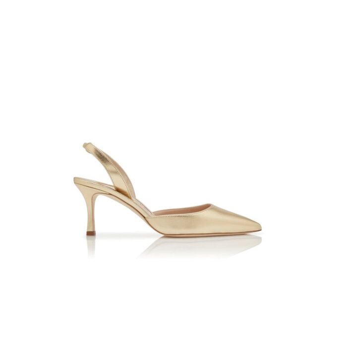 Carolyne 70 Slingback-pumps i guldfärgat nappaläder Carolyne 70 Slingback-pumps i guldfärgat nappaläder