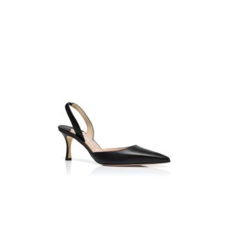 Carolyne 70 Svarta pumps i nappaläder med hälrem