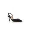 CAROLYNE 70 Svarta satin pumps med hälrem CAROLYNE 70 Svarta satin pumps med hälrem