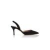 CAROLYNE 70 Svarta satin pumps med hälrem CAROLYNE 70 Svarta satin pumps med hälrem