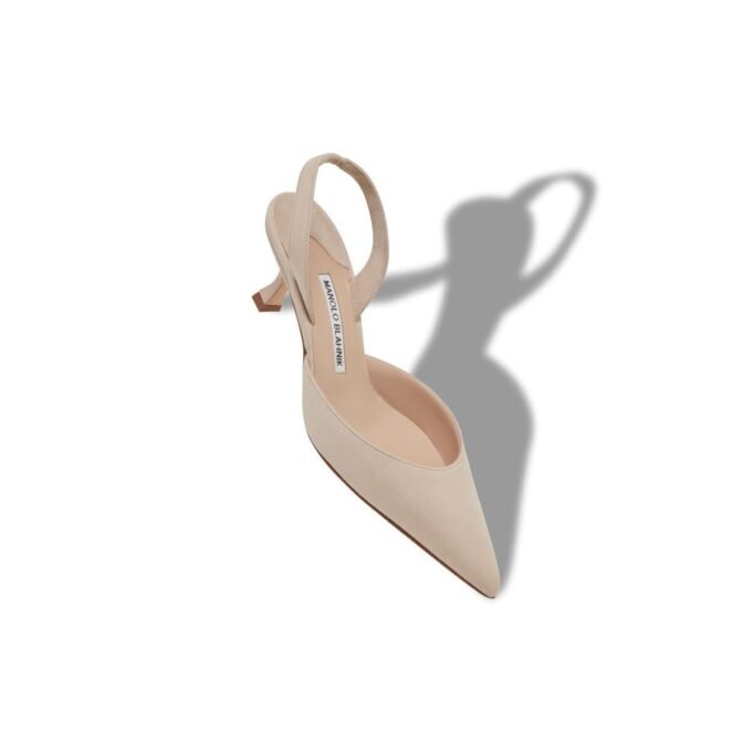 Carolyne Ljusbeige slingback-pumps i mocka Carolyne Ljusbeige slingback-pumps i mocka