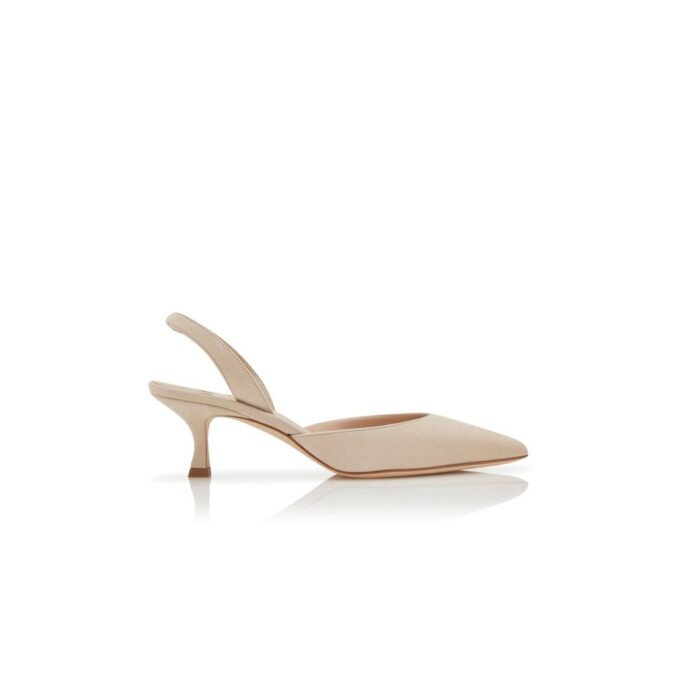 Carolyne Ljusbeige slingback-pumps i mocka Carolyne Ljusbeige slingback-pumps i mocka
