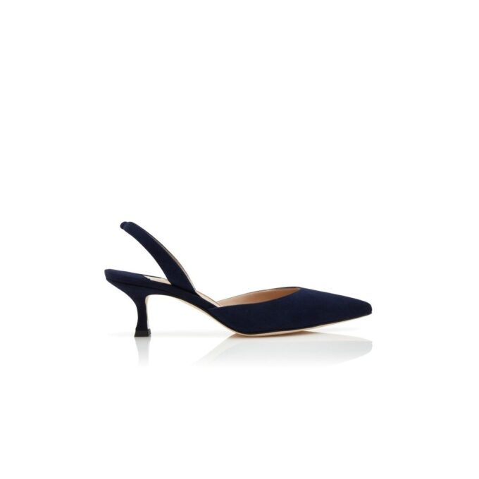 Carolyne Marinblå slingback-pumps i mocka Carolyne Marinblå slingback-pumps i mocka