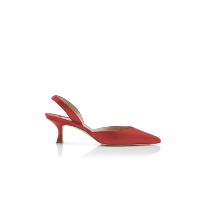 Carolyne Röda pumps i nappaläder med slingback