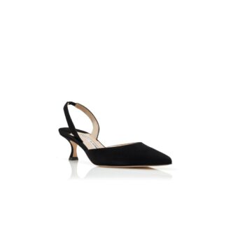 Carolyne Svarta slingback-pumps i mocka