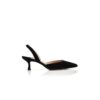Carolyne Svarta slingback-pumps i mocka