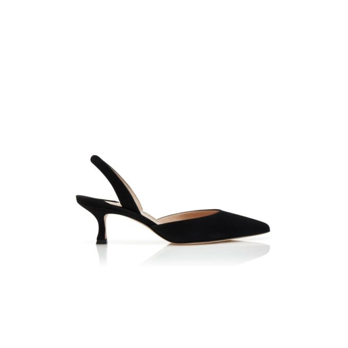 Carolyne Svarta slingback-pumps i mocka
