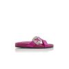 CHILANGHI Mörkfuchsia satinmules med spänne CHILANGHI Mörkfuchsia satinmules med spänne
