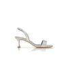 CUPISANPLA Slingback-sandaler i silverfärgat kalvskinn CUPISANPLA Slingback-sandaler i silverfärgat kalvskinn