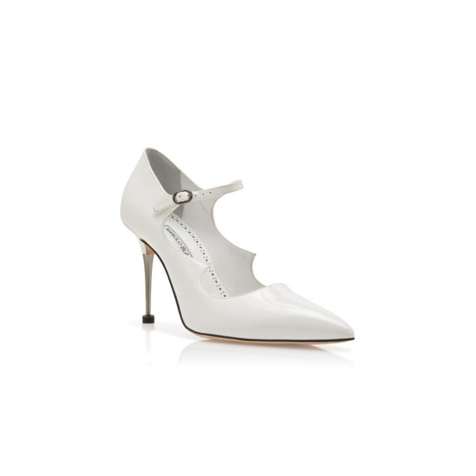 DELFI vita Mary Jane-Pumps i lackläder DELFI vita Mary Jane-Pumps i lackläder