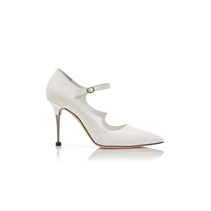 DELFI vita Mary Jane-Pumps i lackläder DELFI vita Mary Jane-Pumps i lackläder