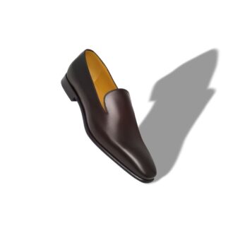 DJAN Mörkbruna loafers i kalvskinn