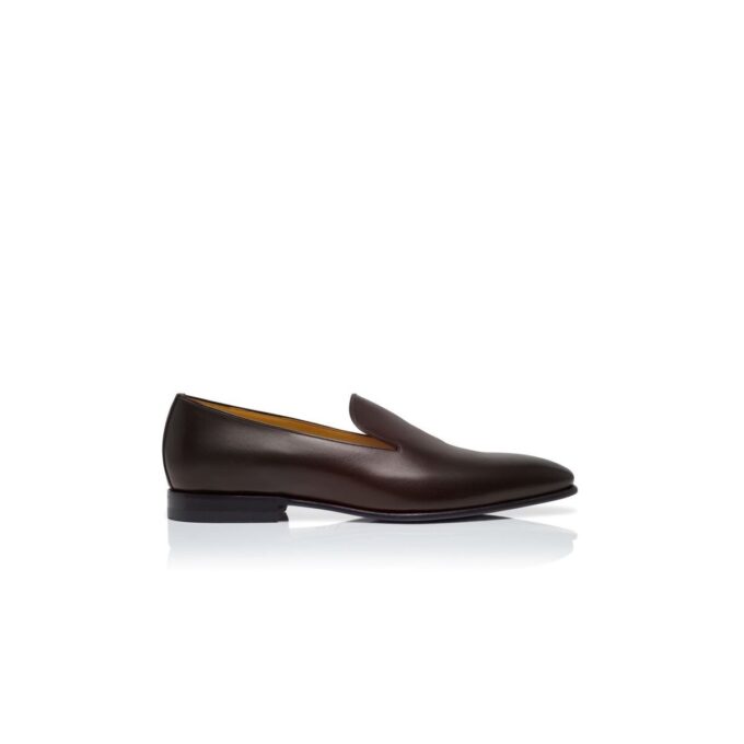 DJAN Mörkbruna loafers i kalvskinn